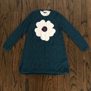 Sonia Rykiel Dark Teal Knit Flower Dress